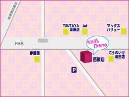 ネイルズディアナ西原本店地図